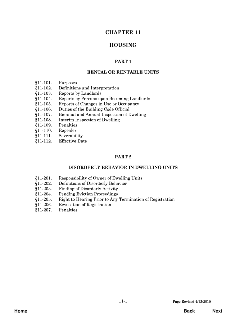 Fillable Online CHAPTER 11 HOUSING Bristol Borough Fax Email Print