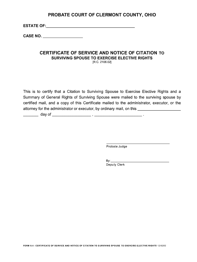 Fillable Online probatejuvenile clermontcountyohio PROBATE COURT OF