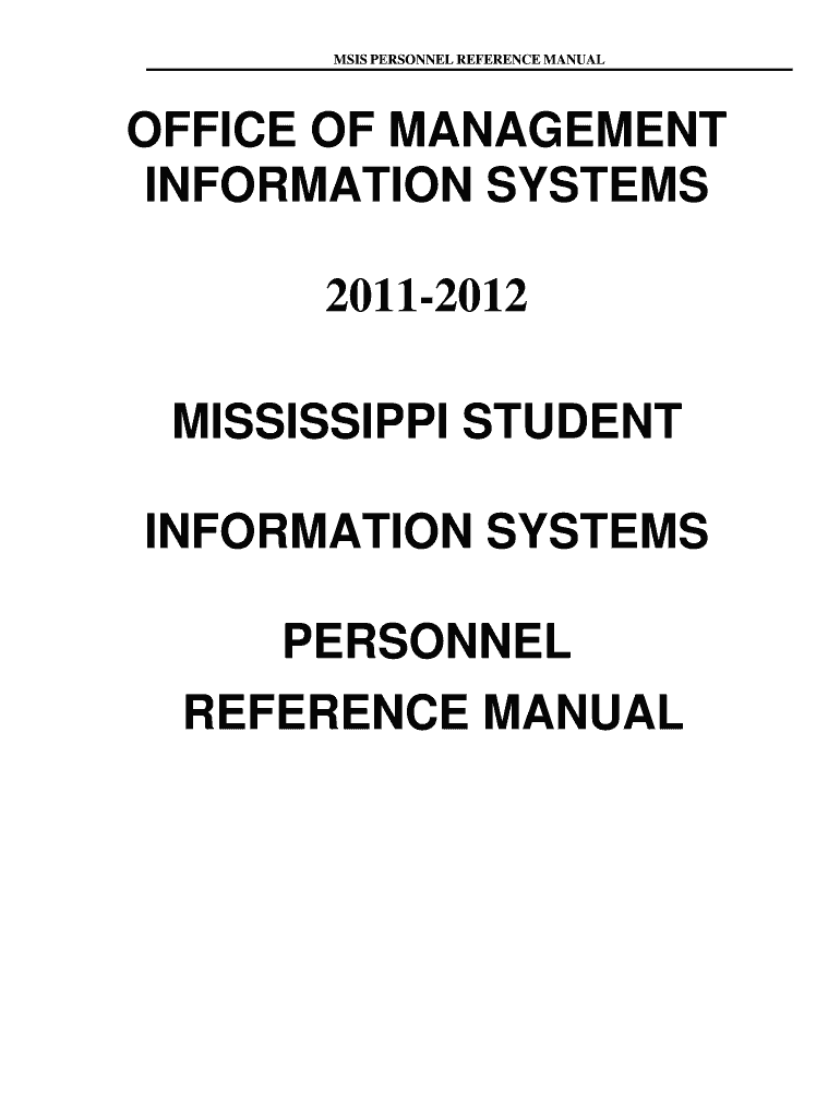 Fillable Online mde k12 ms MISSISSIPPI STUDENT INFORMATION SYSTEMS