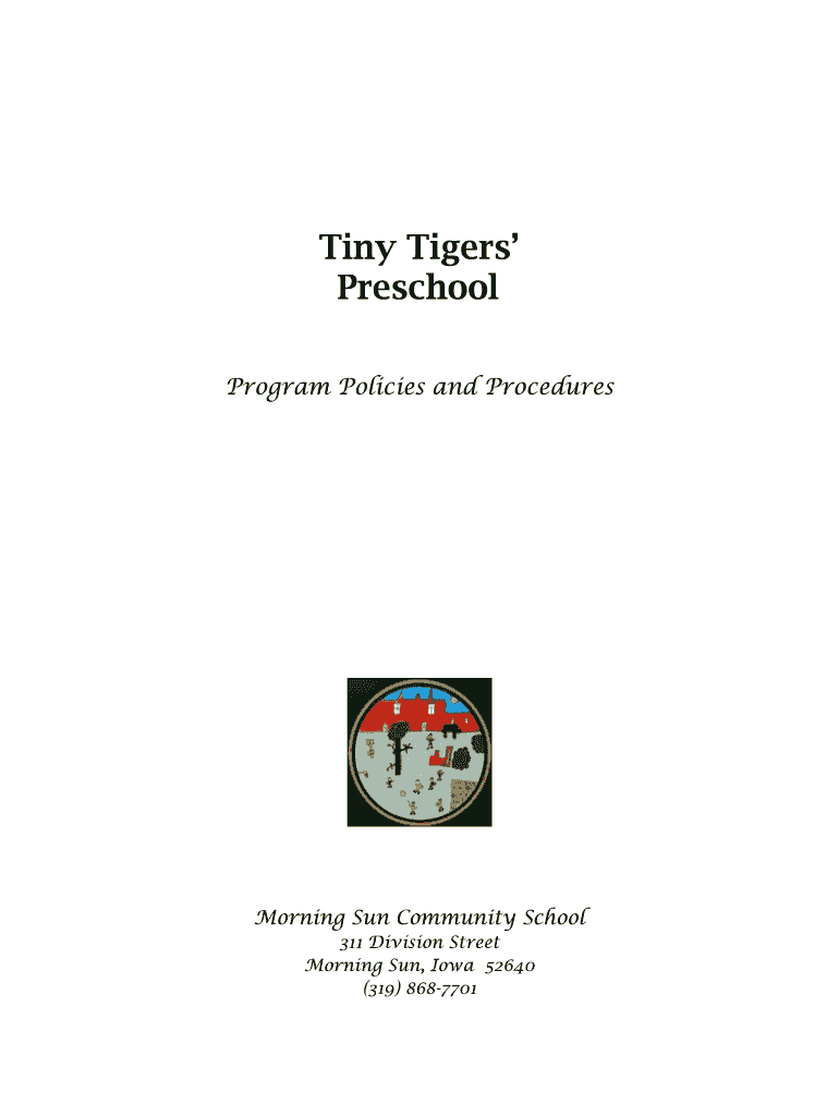 Fillable Online Preschool Handbook Morning Sun Elementary School Fax