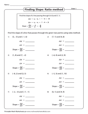 Find The Slope - Math Worksheets 4 Kids - Fill and Sign Printable