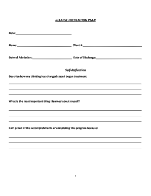 Relapse Prevention Worksheets - Fill Online, Printable, Fillable, Blank
