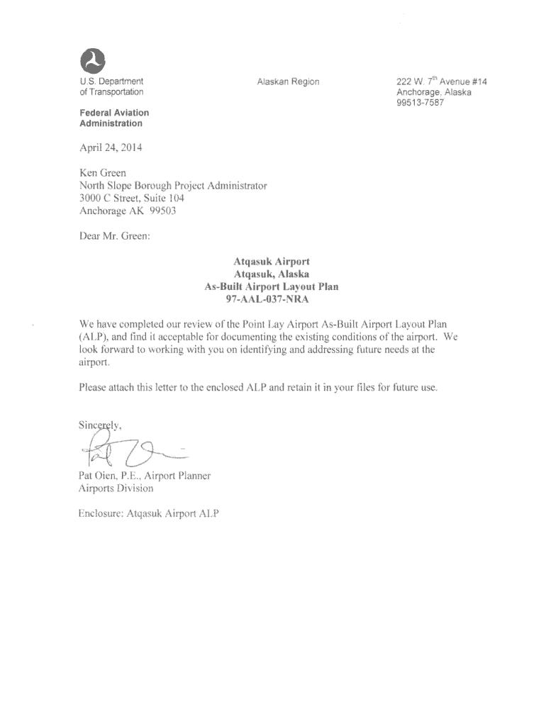 Fillable Online Atqasuk Airport Airport Layout Plan. Atqasuk Airport Airport Layout Plan Fax