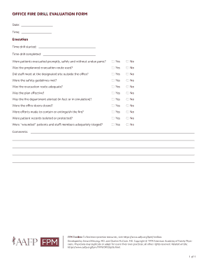 Fire Drill Evaluation Form - Fill and Sign Printable Template Online