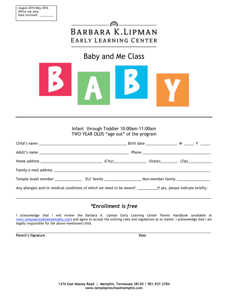 Fillable Online Baby and Me Class Squarespace Fax Email Print pdfFiller