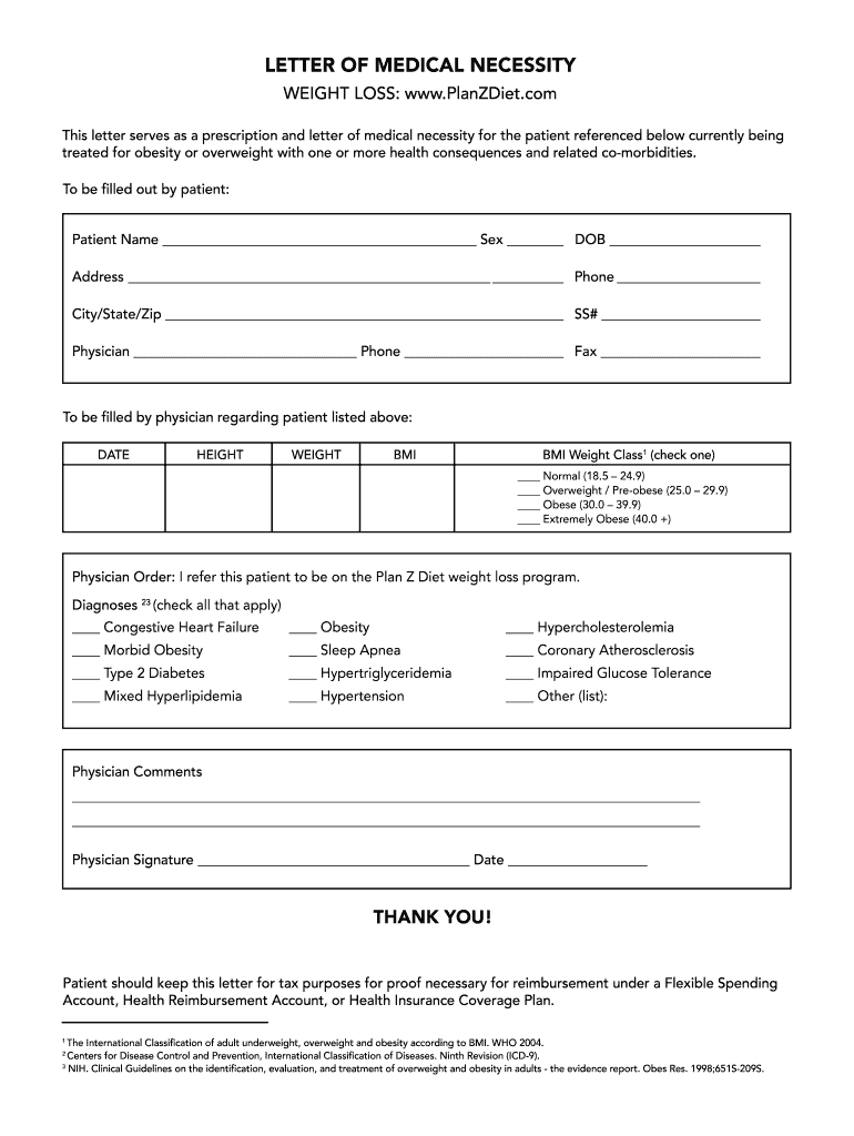 Weight loss letter medical necessity Fill out & sign online DocHub
