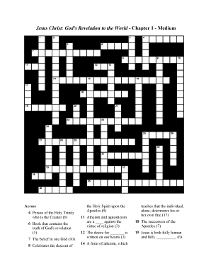 Jesus Christ God's Revelation To The World Chapter 1 Crossword Puzzle