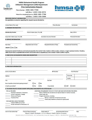 Hmsa Prior Authorization Form - Fill Online, Printable, Fillable, Blank