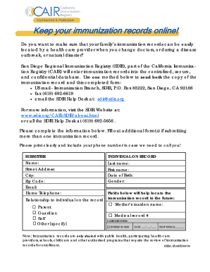 18 Printable immunization records california Forms and Templates