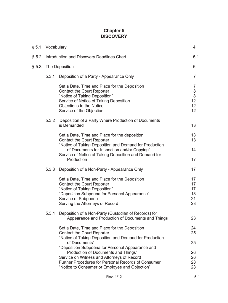 Fillable Online 2 Introduction and Discovery Deadlines Chart Fax Email