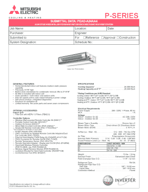 Fillable Online PEAD-A24AA4 - Mitsubishi Electric Fax Email Print