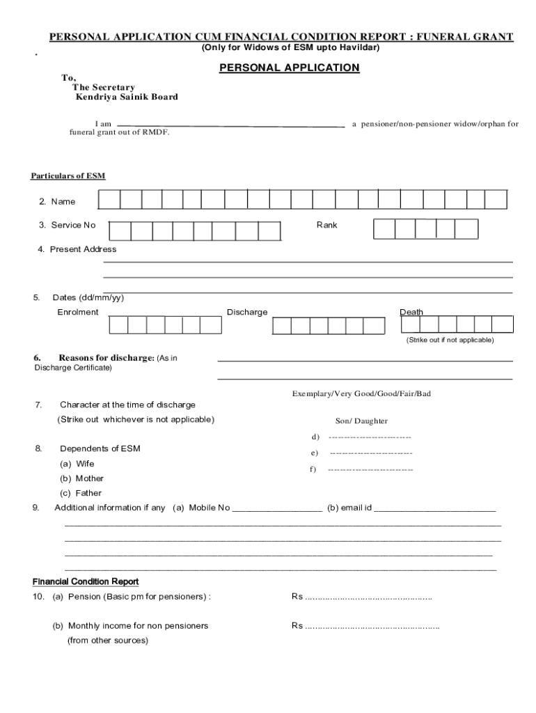 Fillable Online KSB FORMS FUNERAL GRANT new Fax Email Print pdfFiller