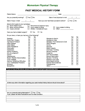 free printable medical history forms Templates - Fillable & Printable