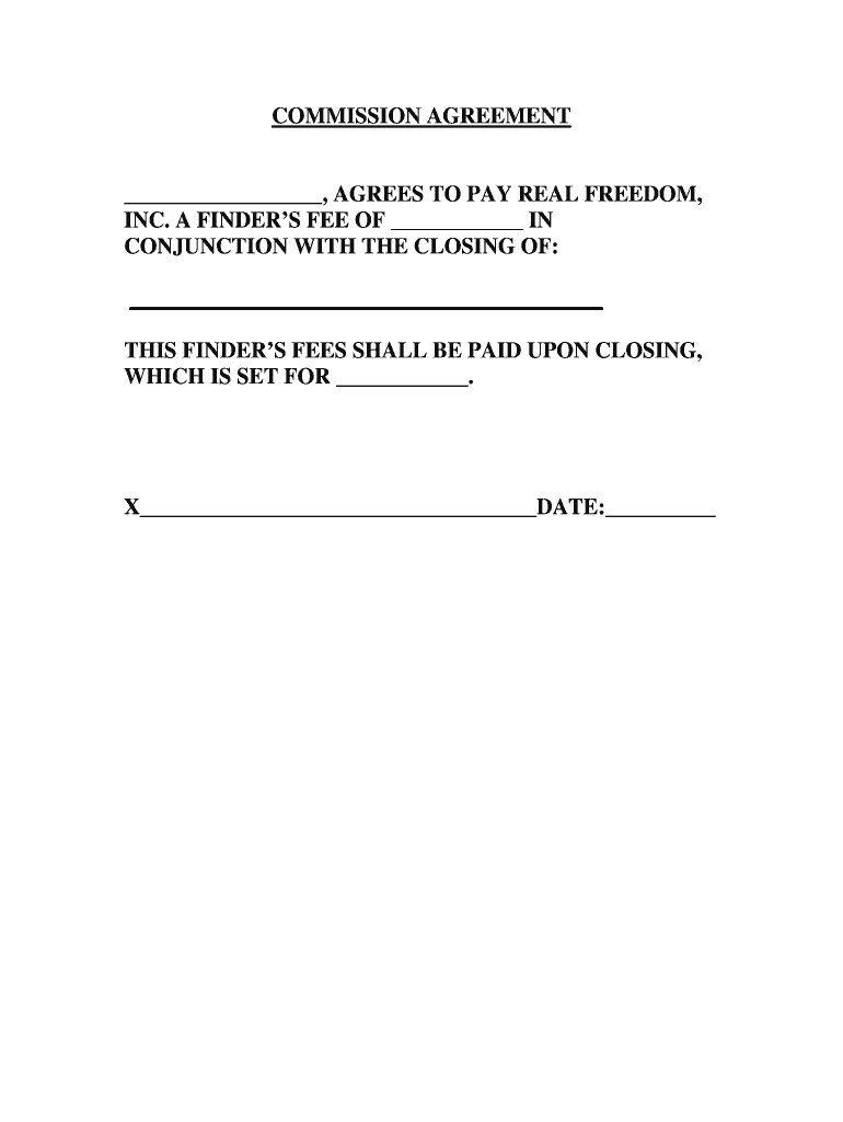 Fillable Online commission agreement Amazon AWS Fax Email Print