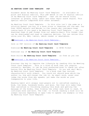 Fillable Online Aa Meeting Court Card Template. Aa Meeting Court Card