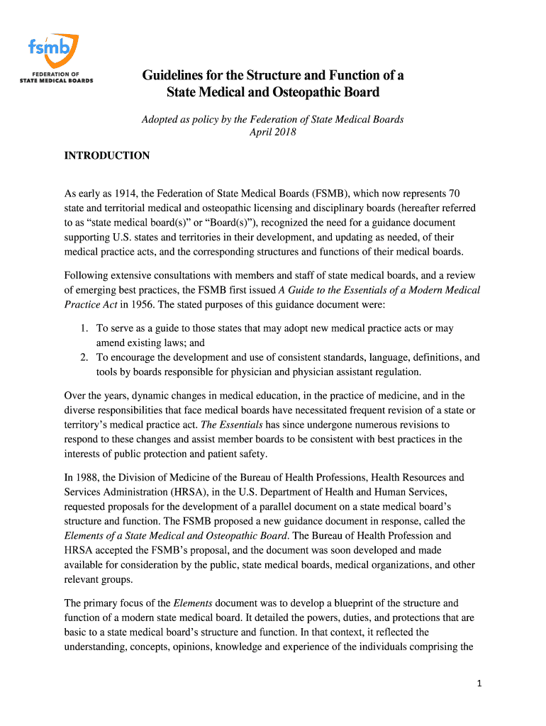 Fillable Online FSMB Policies Federation of State Medical Boards Fax Email Print pdfFiller