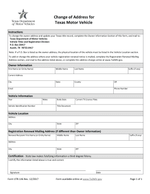 Texas Vehicle Registration Change Of Address Online: 5 Quick Guide