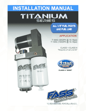 Fillable Online installation manual - FASS Fuel Pump Fax Email Print