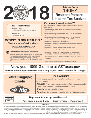 Fillable Online Arizona Form 140EZ - Arizona Department of Revenue Fax