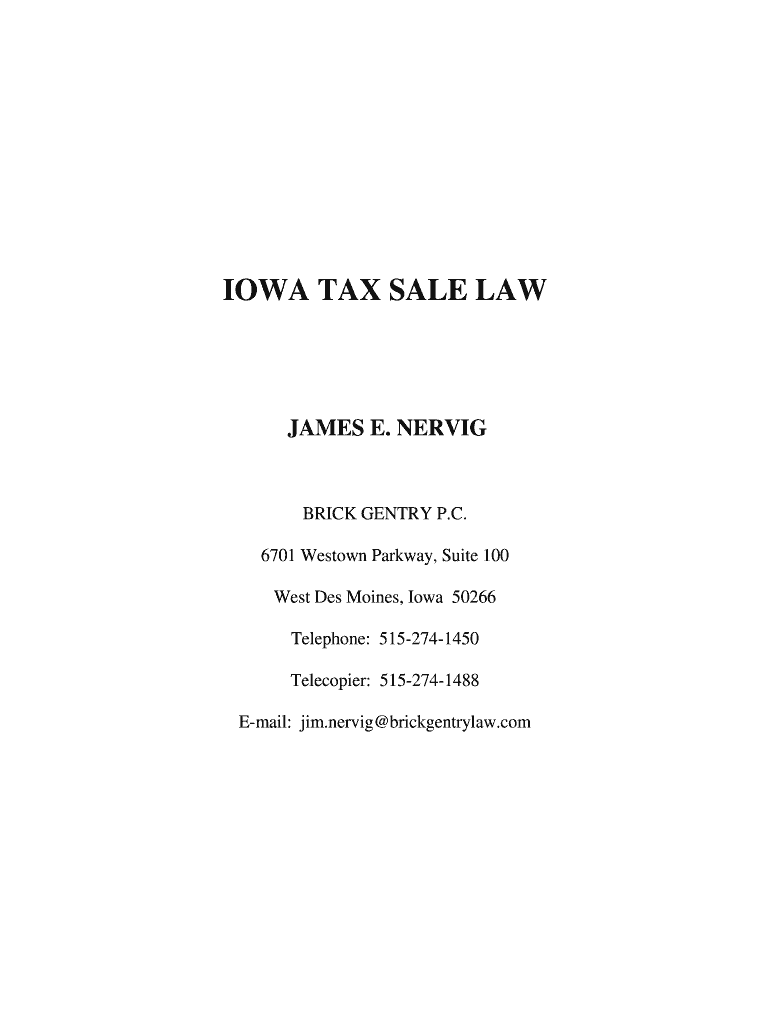 Fillable Online IOWA TAX SALE LAW Fax Email Print pdfFiller
