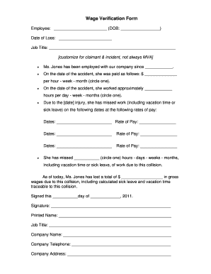 Printable Lost Wages Form - Fill Online, Printable, Fillable, Blank