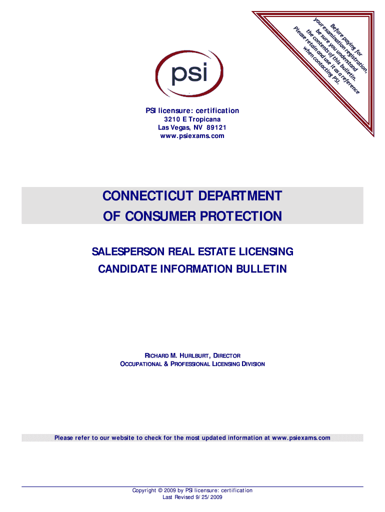 Fillable Online Connecticut department of consumer protection Real