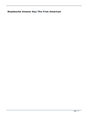 The First American Readworks Answer Key - Fill and Sign Printable