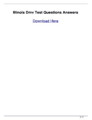 Fillable Online Illinois Dmv Test Questions Answers. Illinois Dmv Test
