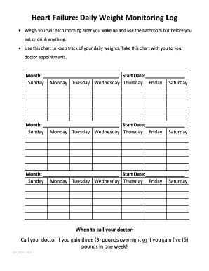 Daily Weight Log - Fill and Sign Printable Template Online