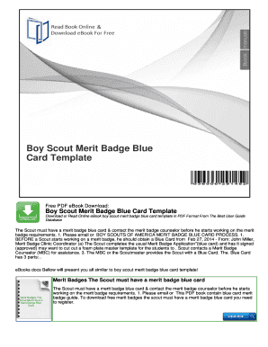 Boy Scout Merit Badge Card Template - Fill Online, Printable, Fillable