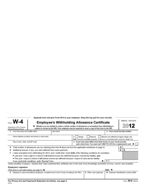 Fillable Online Form W-4 - Taxes and More Fax Email Print - pdfFiller