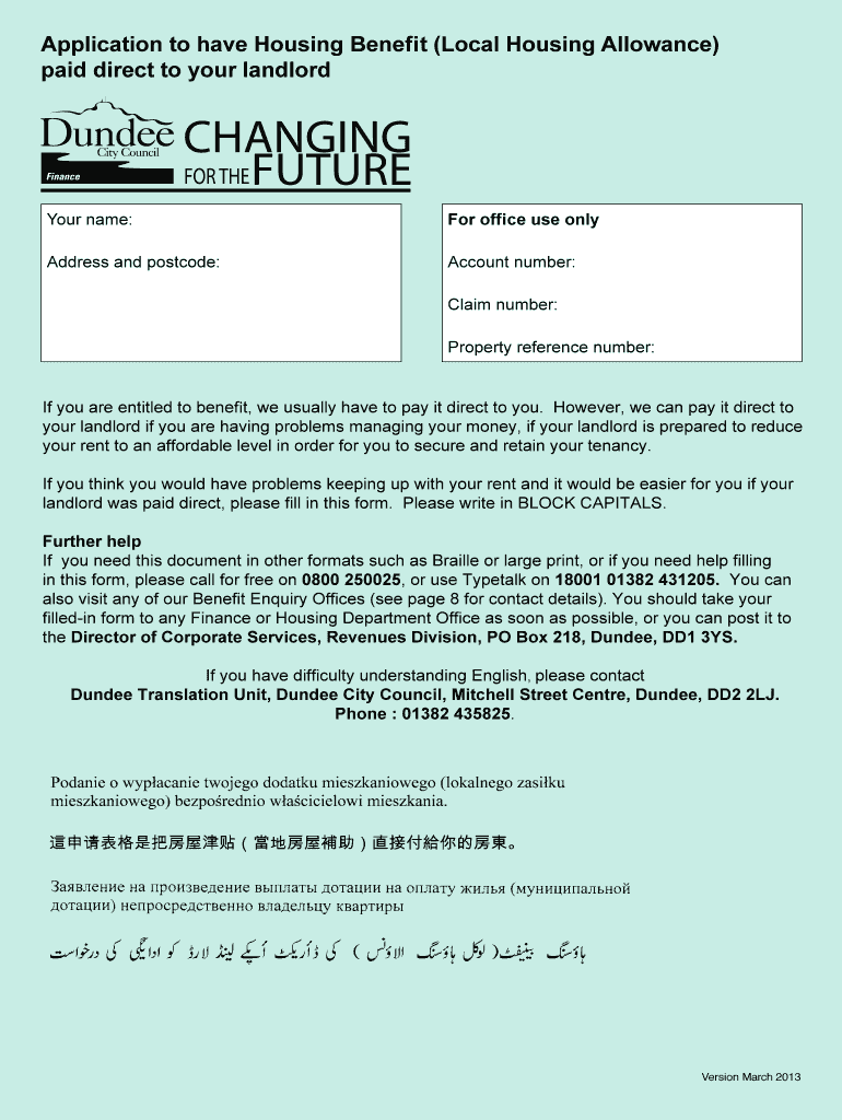 Landlords Who Accept Housing Benefit Dundee Fill Online, Printable