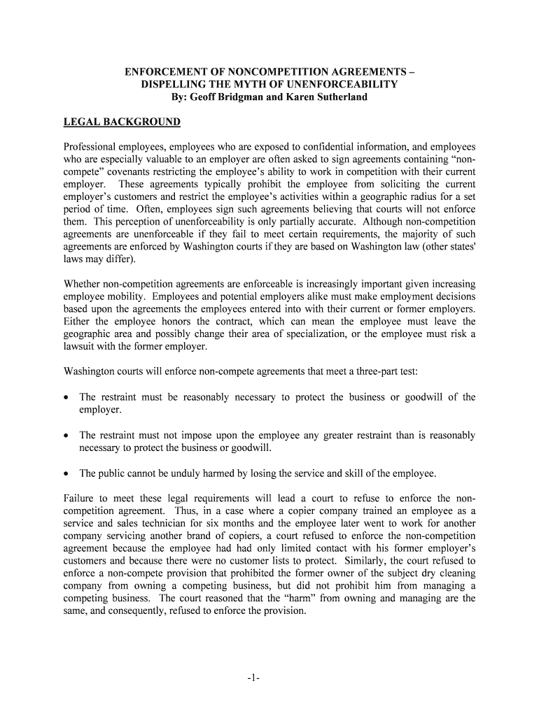 Fillable Online ENFORCEMENT OF AGREEMENTS Fax Email