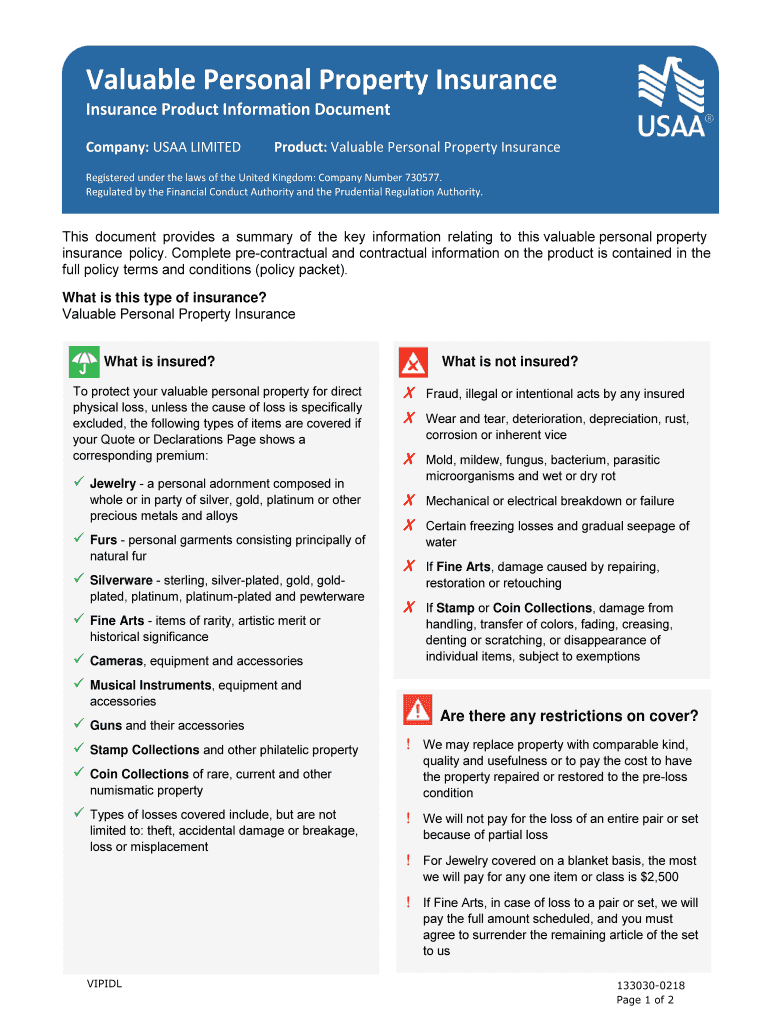 Fillable Online A Quick Guide on How to Insure Jewelry Investopedia