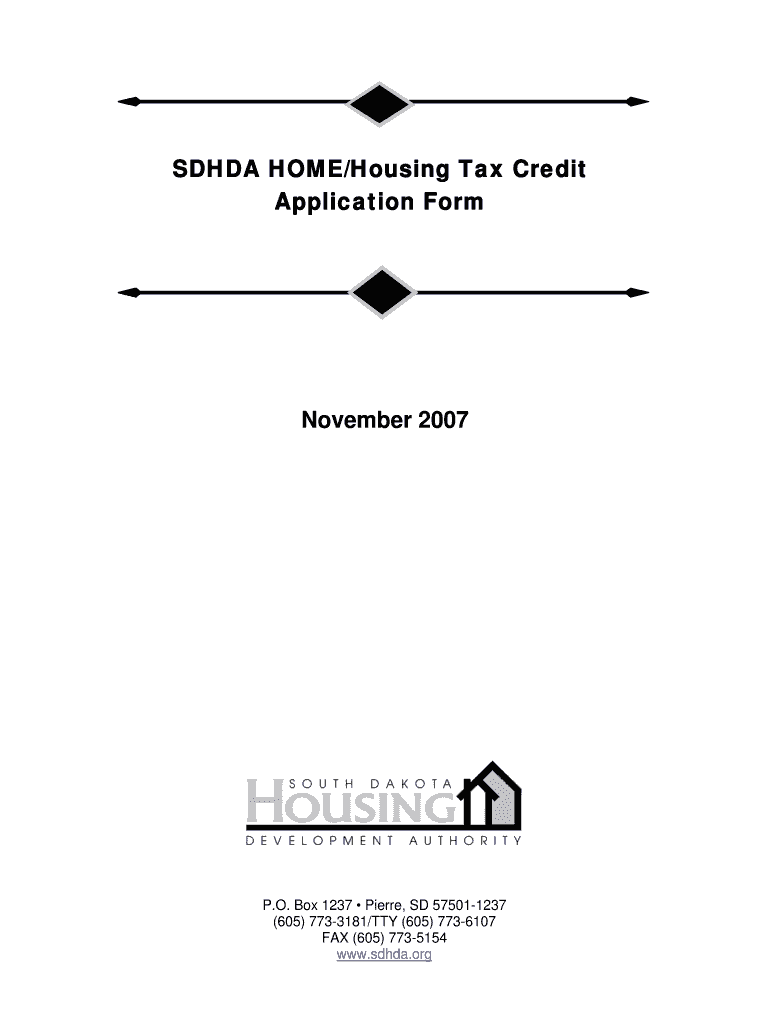 Fillable Online Housing Tax Credits South Dakota Housing Development