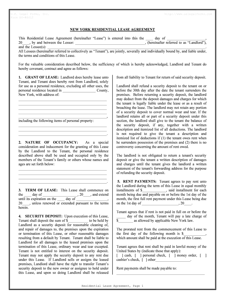 Nyc lease agreement pdf Fill out & sign online DocHub