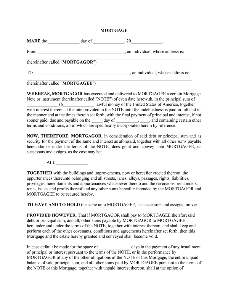 Mortgage form Fill out & sign online DocHub