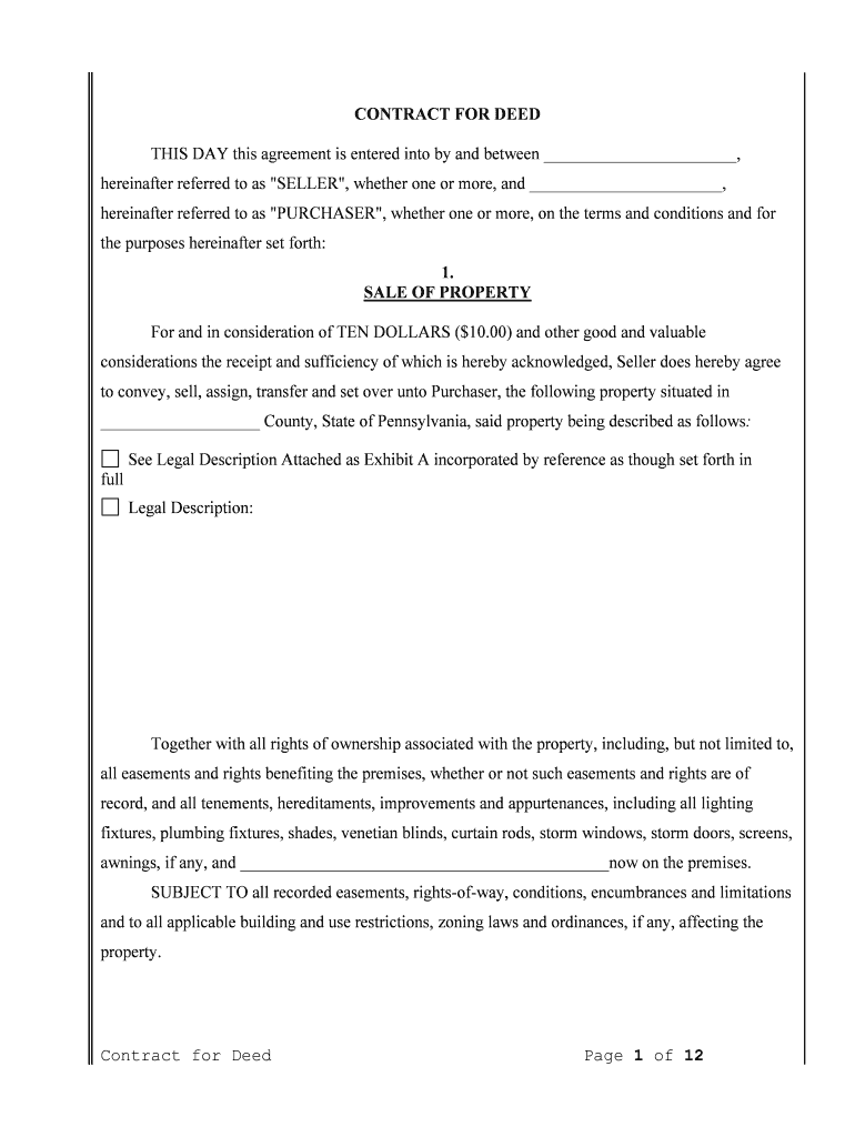 Pennsylvania Deed Fill Online, Printable, Fillable, Blank pdfFiller