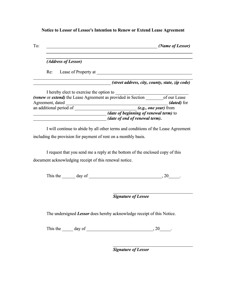 Extend Lease Fill Online, Printable, Fillable, Blank pdfFiller