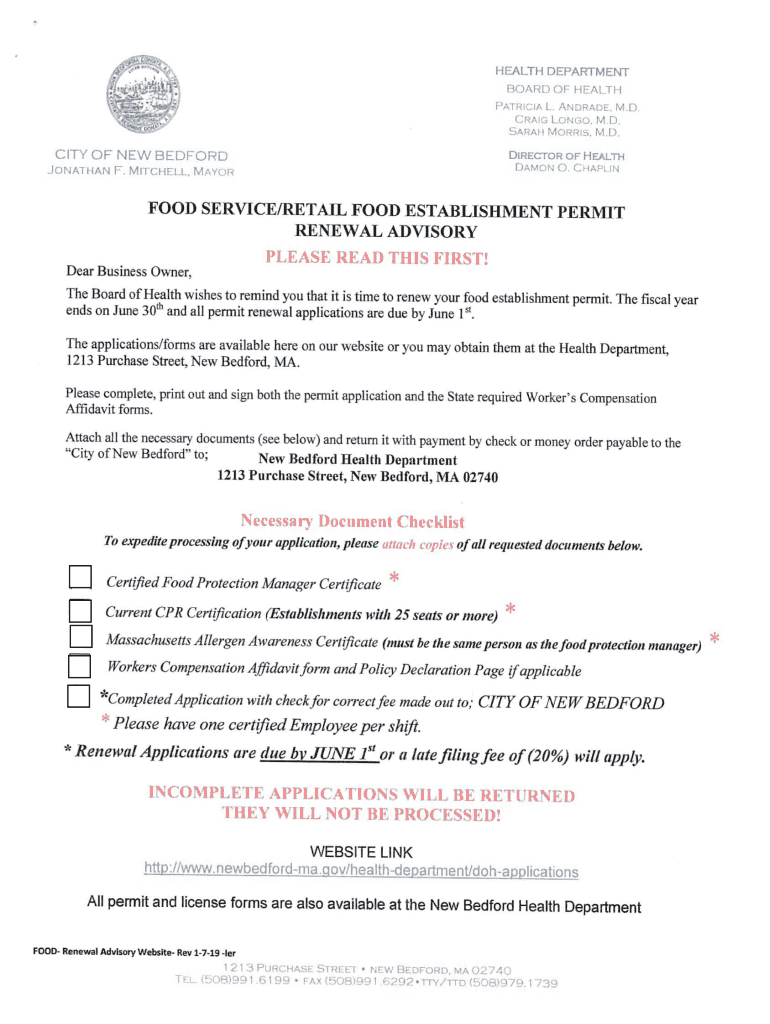 Fillable Online Permits Licenses and Fee Schedule Health City