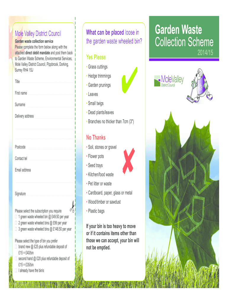 Fillable Online Garden Waste Mole Valley Fax Email Print pdfFiller