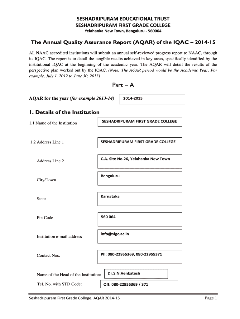 Fillable Online SESHADRIPURAM EDUCATIONAL TRUST SESHADRIPURAM Fax Email