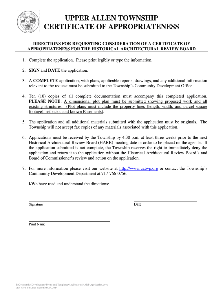 Fillable Online Upper Allen Township Zoning Ordinance Cumberland
