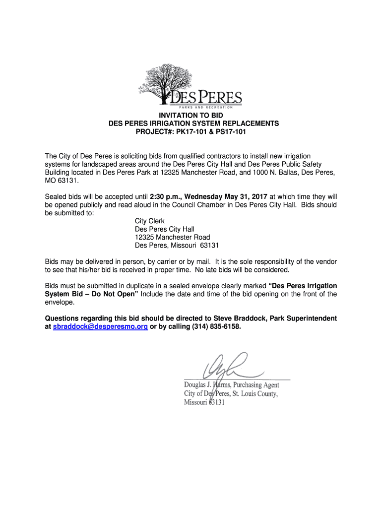 Fillable Online Des Peres, MO Official site City of Des Peres