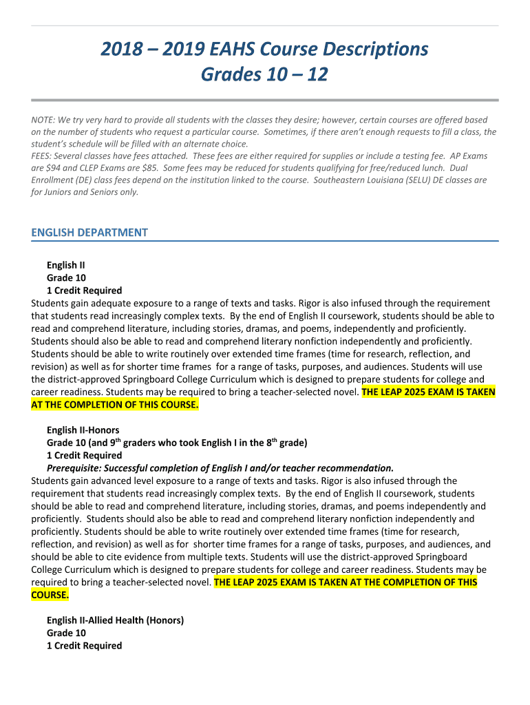 Fillable Online Elkhorn Area High School Career Planning & Course Guide