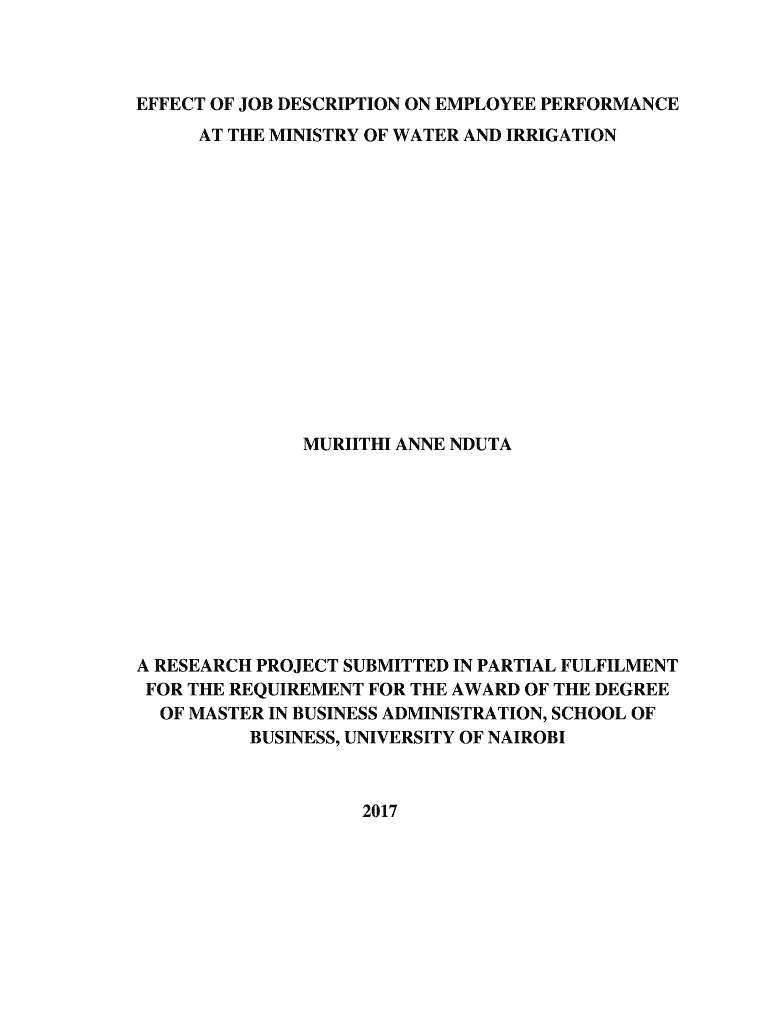 Fillable Online Effect of Job Description on Employee Performance at
