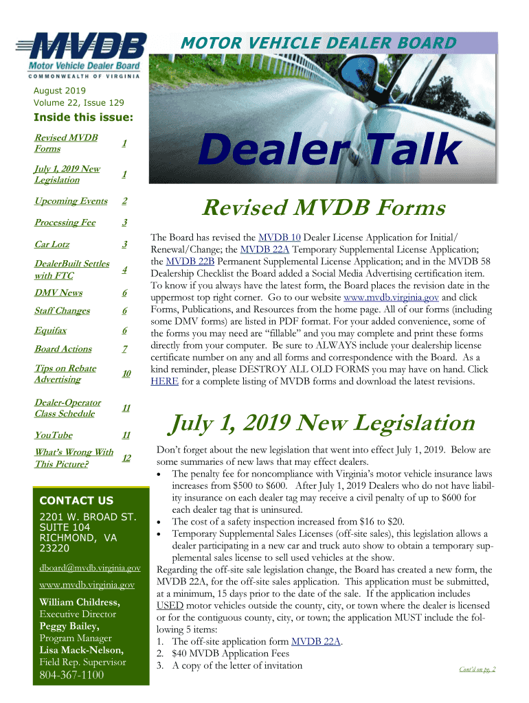 Fillable Online Virginia Motor Vehicle Dealer Board www.mvdb.virginia