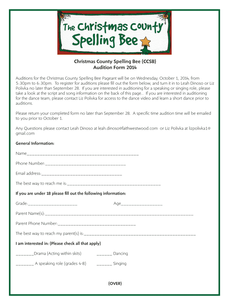 Christmas Spelling Bee Words - Fill Online, Printable, Fillable, Blank