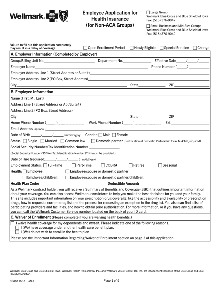 N 5408 Health - Fill Online, Printable, Fillable, Blank | pdfFiller