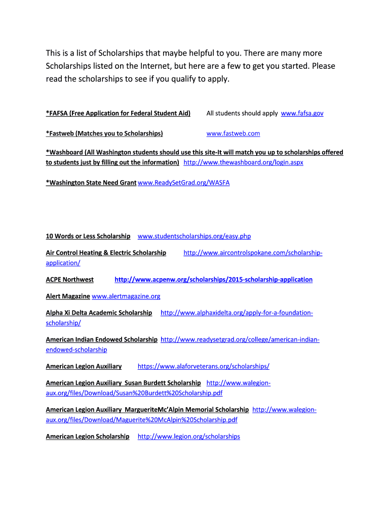 Fillable Online Scholarship Info Cusick School District Fax Email